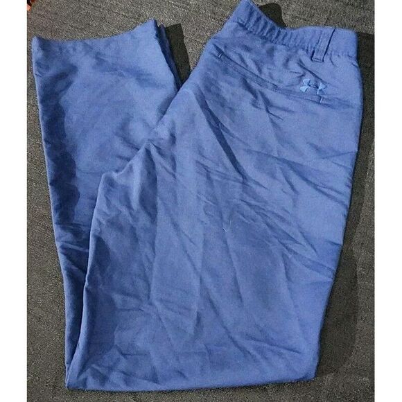 Under Armour Other - Men's Under‎ Armour Golf Pant Polyester Flat Front Solid Blue Navy Size 34 x 32